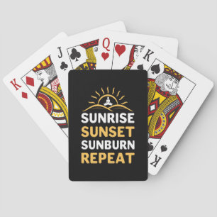 Yoga Lover Yoga Sunrise Sunset Sunburn Repeat Playing Cards