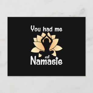 Yoga Lover   You Had Me At Namaste Postcard