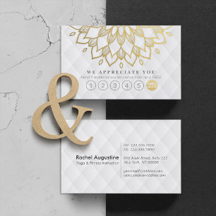 Yoga Loyalty 6 Punch Gold Mandala White Leather Card