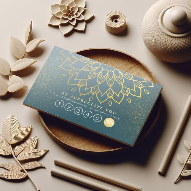 Yoga Loyalty 6 Punch Mandala Green & Gold Glitter (Creator Uploaded)