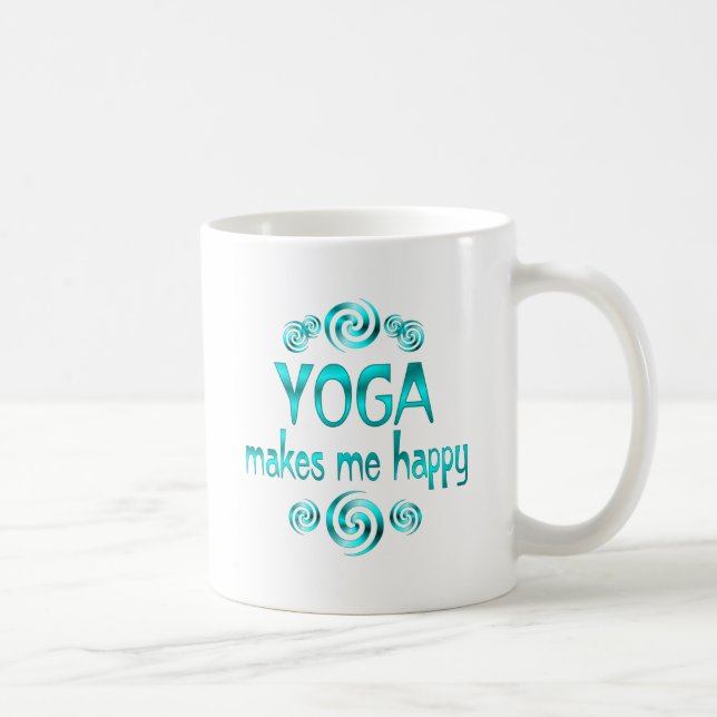 Yoga Makes Me Happy Coffee Mug (Right)