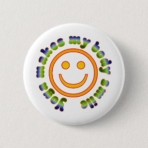 Yoga Makes My Body Smile Health Fitness New Age 6 Cm Round Badge