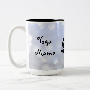Yoga Mama Namaste design Two-Tone Coffee Mug