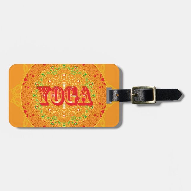 Yoga Mandala Design Luggage Tag (Front Horizontal)