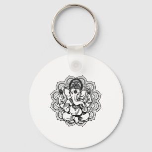 Yoga Mandala Elephant Ganesha Tril Ornaments Chakr Key Ring