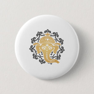Yoga Mandala Elephant Hindus Dharma Chakra Hinduis 6 Cm Round Badge