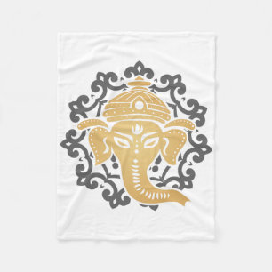 Yoga Mandala Elephant Hindus Dharma Chakra Hinduis Fleece Blanket