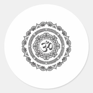 Yoga Mandala Om Symbol Buddha Yogi Gift Classic Round Sticker