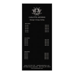 Yoga Mandala Salon Price List Rack Card