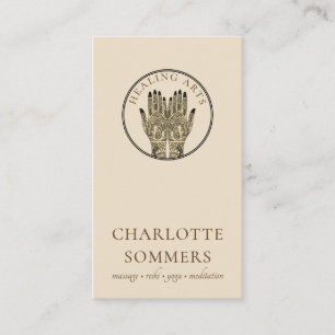 Yoga Massage Mehndi Henna Hands Business Card