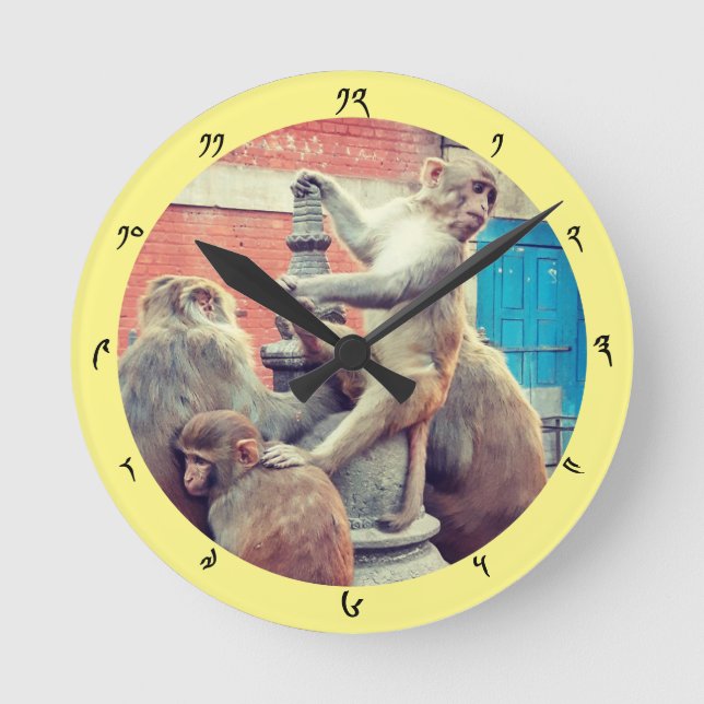 Yoga Master says, The Himalayas, Nepal/Tibet Round Clock (Front)