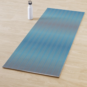 Yoga Mat Blue Purple Grey Stripes
