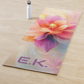 Yoga Mat Customise Chic Floral Watercolor
