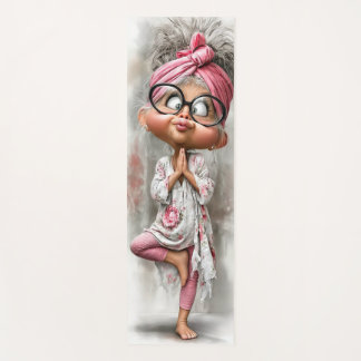 Yoga Mat cute & funny yoga grandma cartoon design 