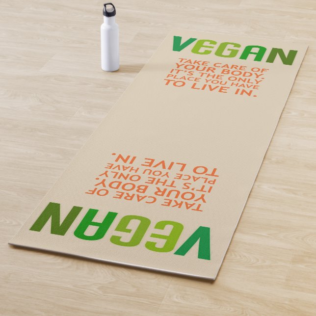 Yoga Mat Exercise Vegan Your Body Quote (In Situ)