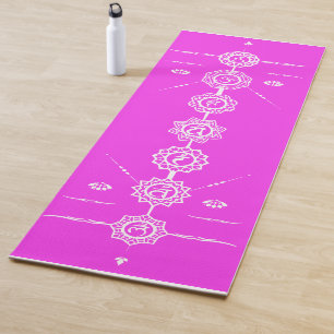  Yoga mat guide 7 chakras pink design