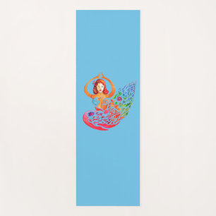 Yoga Mat Meditation rainbow colors Woman Design