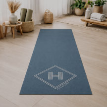 Yoga Mat | Modern Geometric Monogram Initial
