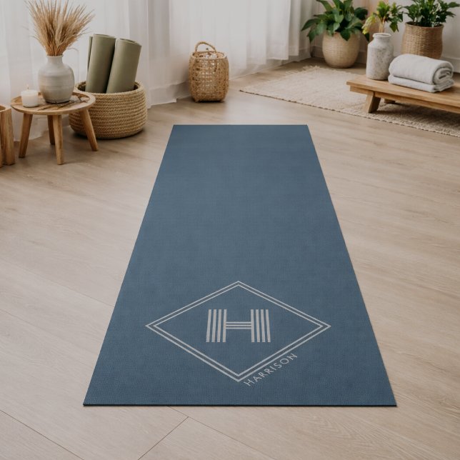 Yoga Mat | Modern Geometric Monogram Initial (Creator Uploaded)