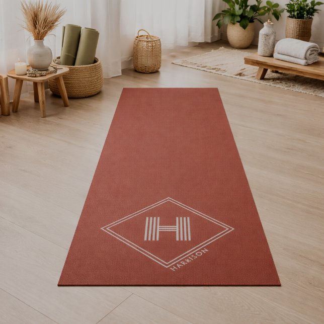 Yoga Mat | Stylish Geometric Initial Monogram (Creator Uploaded)