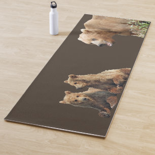 Yoga Mat w/ grizzly bears & cubs