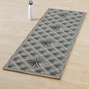 Yoga Mat with Beautiful Yuca Plants