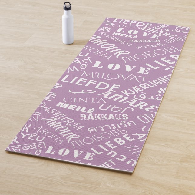 Yoga Mat with Love Text Multi Language Your Colour (In Situ)