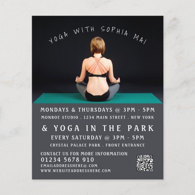 Yoga Mat, Yoga Class Advertising Flyer (Front)