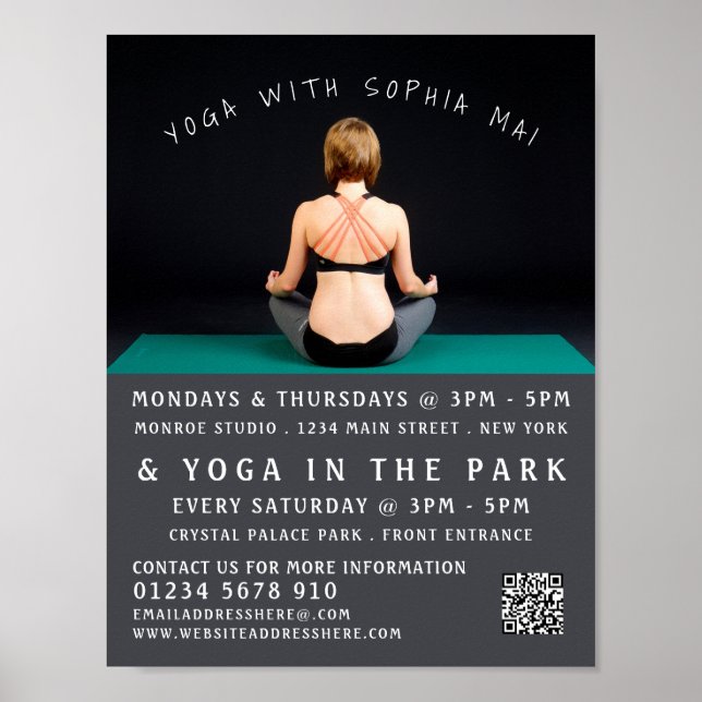 Yoga Mat, Yoga Class Advertising Poster (Front)