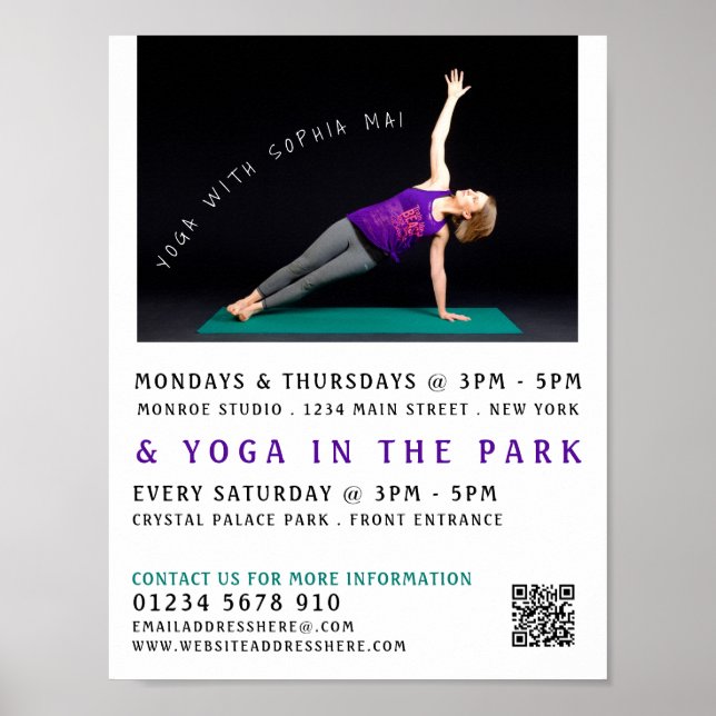 Yoga Mat, Yoga Class Advertising Poster (Front)