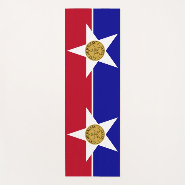Yoga Mats with flag of Dallas, USA (Front)