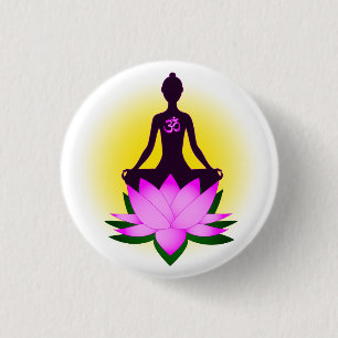 Yoga meditation 3 cm round badge