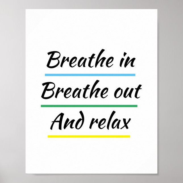 Yoga meditation breathe in breathe out poster (Front)