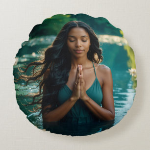YOGA - MEDITATION - CARPE DIEM - WELLNESS ROUND CUSHION