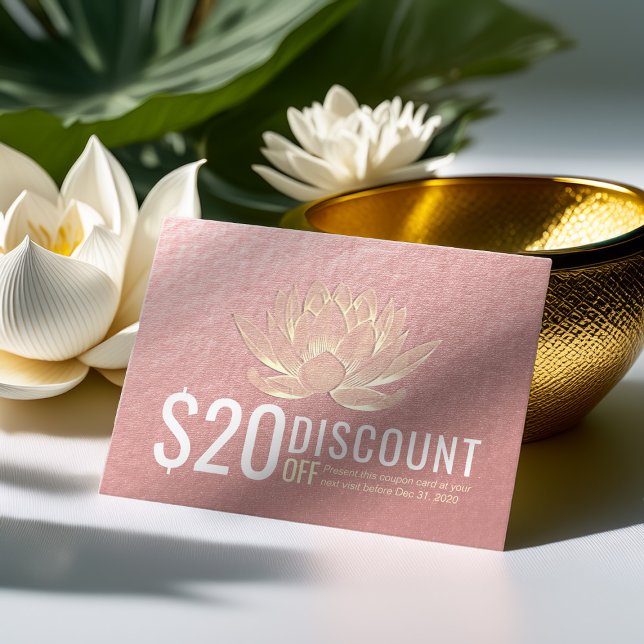 YOGA Meditation Discount Coupon Loyalty Gold Lotus (Creator Uploaded)