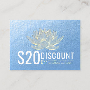 YOGA Meditation Discount Coupon Loyalty Gold Lotus