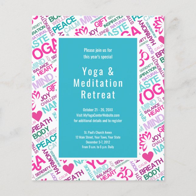 Yoga Meditation Event Retreat or Workshop Flyer (Front)