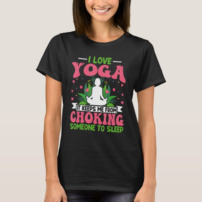 Yoga Meditation - I Love Yoga Lotus Flower Zen Yog T-Shirt (Front)