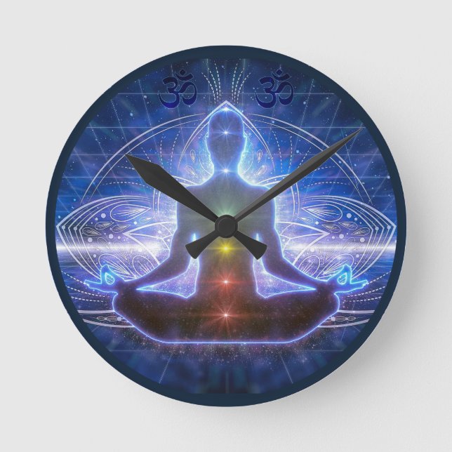 YOGA MEDITATION IN LOTUS POSITION CHAKRA II ROUND CLOCK (Front)