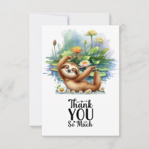 Yoga Meditation in the pond Thank You Card