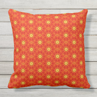 Yoga meditation inspired art design orange yellow cushion
