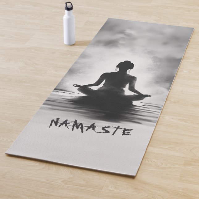 Yoga Meditation Instructor Black White InkPainting Yoga Mat (In Situ)