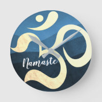 Yoga Meditation Instructor Blue and Gold OM Symbol