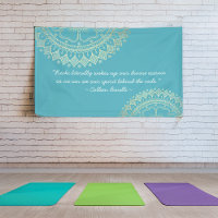 Yoga Meditation Instructor Blue Gold Mandala Quote