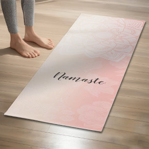 YOGA Meditation Instructor Chic Rose Gold Mandala Mat