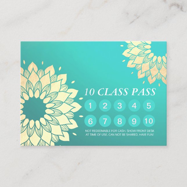 Yoga Meditation Instructor Class Pass Loyalty Card (Front)