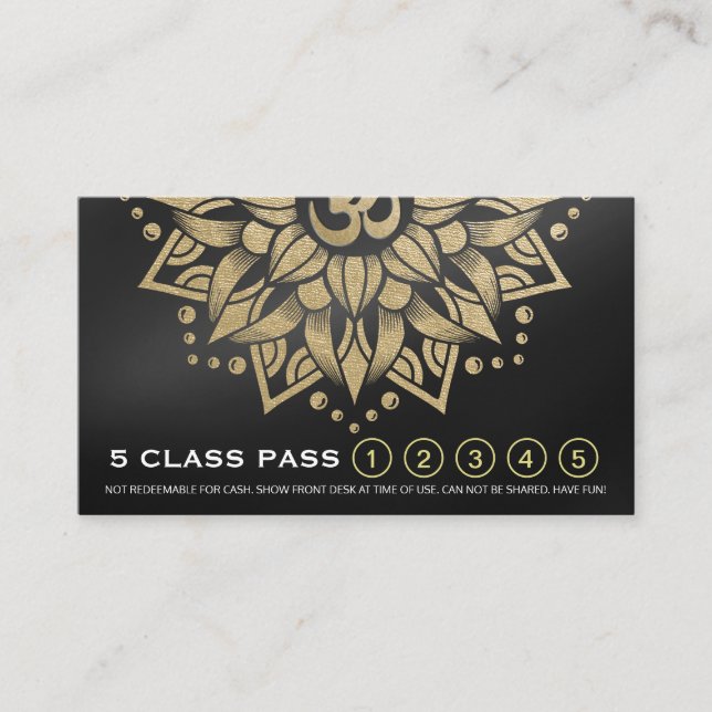 Yoga Meditation Instructor Class Pass Loyalty Card (Front)