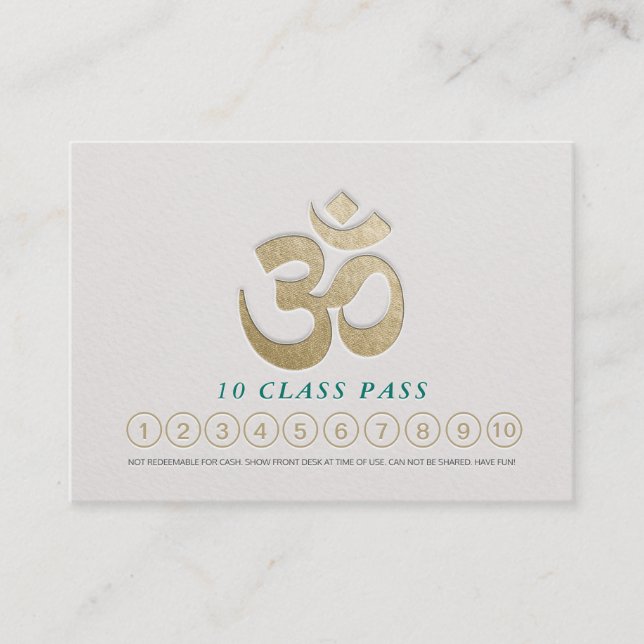 Yoga Meditation Instructor Class Pass Loyalty Card (Front)