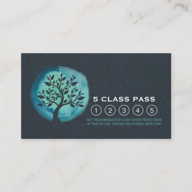 Yoga Meditation Instructor Class Pass Loyalty Card (Front)