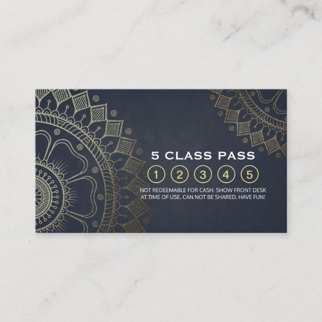 Yoga Meditation Instructor Class Pass Loyalty Card (Front)